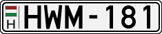 license plates of Hungary, Cars (1990)
