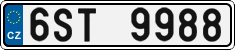 License plate of the Czech Republic, Cars (2001)