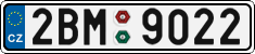License plate of the Czech Republic, Cars (2001)