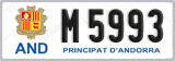 License plate of Andorra, Cars (A 1234)