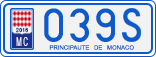 License plate of Monaco, Cars