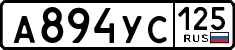 License plate Russia, Cars