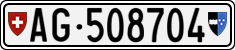 License plate of Switzerland, Cars