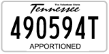 Tennessee, Apportioned