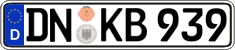 German license plate, Regular plates