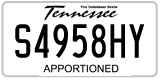 Tennessee, Apportioned