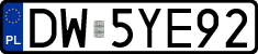 License plates of Poland, Regular car plates