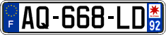 French license plate, SIV (ordinary)