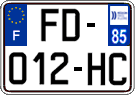 French license plate, SIV (ordinary)