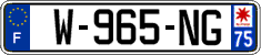 French license plate, SIV (garage)