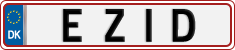 License plate of Denmark, Vanity Plates