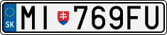 License plate of Slovakia, Cars