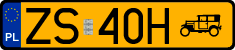 License plates of Poland, Oldtimers