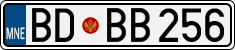 License plate of Montenegro, Cars