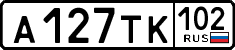 License plate Russia, Cars
