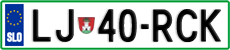 License plate of Slovenia, Cars