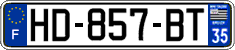 French license plate, SIV (ordinary)