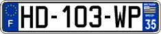 French license plate, SIV (ordinary)