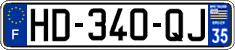 French license plate, SIV (ordinary)