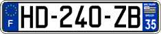 French license plate, SIV (ordinary)