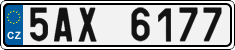 License plate of the Czech Republic, Cars (2001)