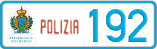 License plate of San Marino, Police (123)
