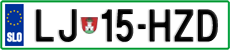 License plate of Slovenia, Cars