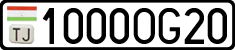 License plate of Tajikistan, Private owners (2009)