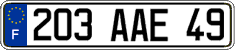 French license plate, FNI