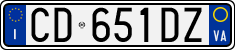 License plate of Italy, Cars (1994 year series)