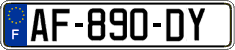 French license plate, SIV (ordinary)