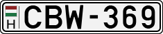 license plates of Hungary, Cars (1990)