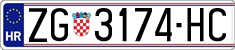 License plate of Croatia, Regular plates
