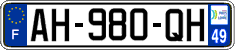 French license plate, SIV (ordinary)
