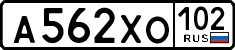 License plate Russia, Cars