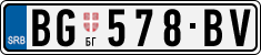License plate of Serbia, Cars
