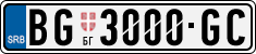 License plate of Serbia, Cars