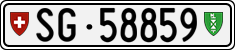 License plate of Switzerland, Cars