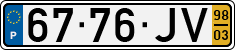 License plate of Portugal, Regular plates