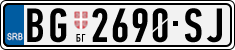 License plate of Serbia, Cars