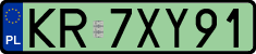 License plates of Poland, Electric vehicles