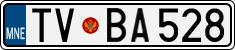 License plate of Montenegro, Cars