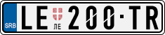 License plate of Serbia, Cars