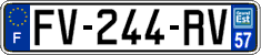 French license plate, SIV (ordinary)