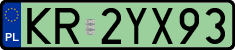 License plates of Poland, Electric vehicles