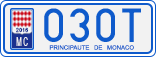 License plate of Monaco, Cars