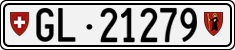 License plate of Switzerland, Cars