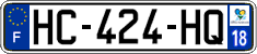 French license plate, SIV (ordinary)