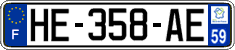 French license plate, SIV (ordinary)