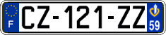 French license plate, SIV (ordinary)